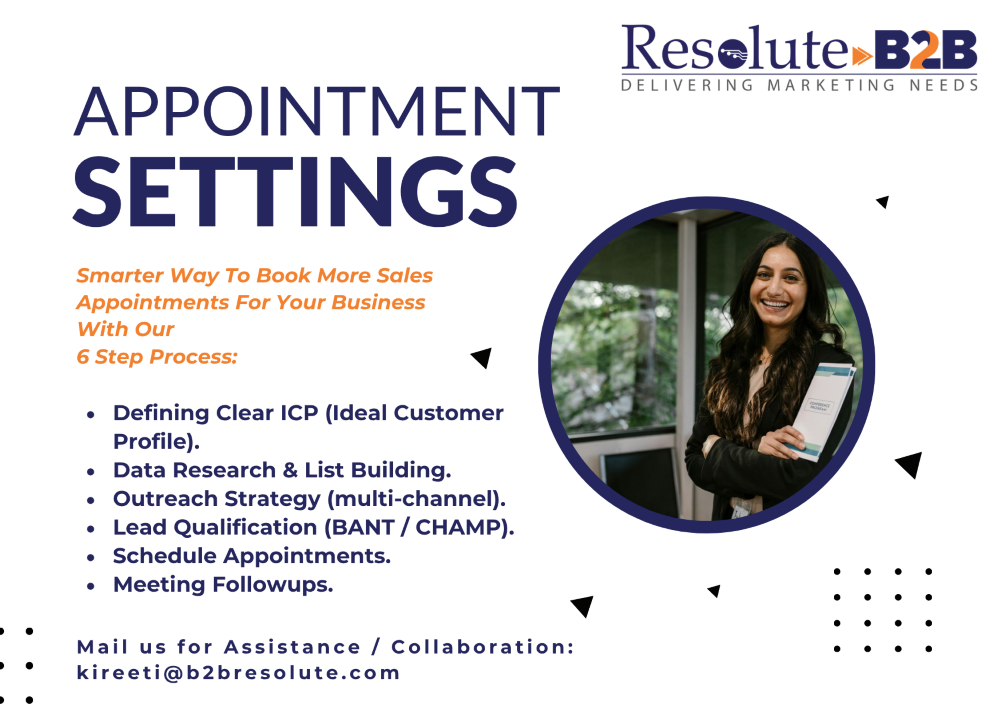 Appointment Generation Setting Process and Services from Resolute B2B hyderabad